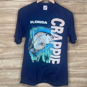 Vintage 80s Jerzees Tees Unlimited Fishing Florida Crappie T-shirt